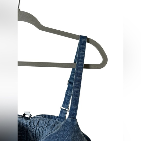 Story On Denim Button Front Bustier Crop Top NWT Size Large - Picture 5 of 9